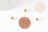 Perles intercalaires laiton doré 18k 6mm, perles dorées,perle laiton doré,perle intercalaire, X10 G1199