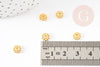 golden brass flower washers, golden beads, jewelry creation, intercalary beads, 6.5mm, X50 G4978
