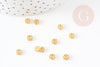 golden brass flower washers, golden pearls, jewelry creation, intercalary pearls, Flower pearl, lot of 50-100, 5mm, G0960