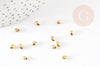 Perles intercalaires facettées zamac doré 4x3.5mm, perles dorées, X50(6.5gr), G1547