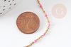 304 stainless steel chain 14k gold fancy pink resin 1.5mm, fine gold chain for jewelry creation, X 1 meter G1492