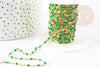 304 gold steel chain, 14k green resin, gold stainless steel chain, fine chain, 2mm, X 1 meter G0941