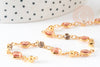 Golden zircon crystal pellet chain, necklace chain, jewelry creation, glasses chain, fancy chain 6x4mm, X 1 meter G4204