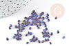 Petite Perle rocaille rayé noir bleu, perle rocaille multicolore, création bijoux,perle multicolore,2.5mm x 3mm, X 10grG3675