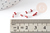 Small red and white striped seed bead 1.5x2mm, multicolor bead, African bead, X10g G2670