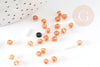 Large golden seed beads, seed beads, transparent golden glass bead, 4mm, X 10gr G1401