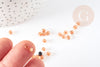 Large golden seed beads, seed beads, transparent golden glass bead, 4mm, X 10gr G1401