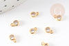 Pendentif rond doré 24 carats cristal blanc,pendentif cristal, pendentif doré cristal,6mm, X10G5430