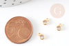 Round gold pendant 24 carat white crystal, crystal pendant, gold crystal pendant, 6mm, X10 G5430