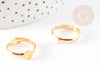 Anillo ajustable en oro de 16K con bandeja, minimalista, soporte para anillos, creación de anillos, diámetro 16mm, bandeja 5mm, X1 G0709