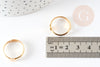 Anillo ajustable en oro de 16K con bandeja, minimalista, soporte para anillos, creación de anillos, diámetro 16mm, bandeja 5mm, X1 G0709