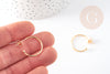 Hebilla de anillo medio criollo con chip de oro de 18k, vástago de plata 925, creación de aretes criollos de latón bañados en oro sin níquel, 23 mm, par G3582