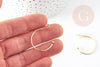 Hebilla de anillo medio criollo con chip de oro de 18k, creación de pendientes, criollos de latón dorado, pendientes criollos, sin níquel, 28 mm, par G3305