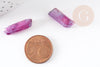 Iridescent purple rock crystal beads 20-50mm, raw and natural stone bead for jewelry creation, X10 G5210