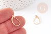 Gold-filled sleeper earring support, pierced ears, laminated gold earring, nickel-free, golden brass finish, 15.5mm, X2 G1356