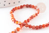Faceted natural orange agate round bead 4mm, natural stone bead for creating necklaces and bracelets, X1 35cm wire G4481 