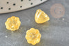 Yellow glass flower beads 11mm, Czech glass beads, flower beads, yellow glass,X10 G4427