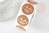 Handmade kraft stickers gift package preparation, gift packaging, thanks, roll of 500 stickers, X1 G5110