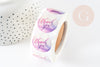 Purple gradient thank you sticker preparation gift package, gift packaging, thanks, roll of 500 stickers, X1 G5098
