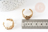 Anillo de creación de joyería de rama ajustable, anillo de latón crudo, joyería de la naturaleza, soporte de anillo, sin níquel, anillo de hoja, 16 mm, X2 G1617