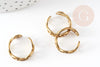 Adjustable ring mesh loop raw brass, fine jewelry, women's phalange ring support, 16mm, X2 G3757