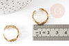 Adjustable ring mesh loop raw brass, fine jewelry, women's phalange ring support, 16mm, X2 G3757