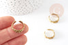 Anillo ajustable grabado encaje fino de latón crudo, anillo de latón crudo, joyería fina, soporte de anillo de falange de mujer, 16 mm, X2 G3747