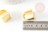 Bague réglable carré large laiton doré 17x19mm, création bijoux minimalistes, X2 G0319