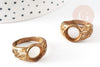 Anillo cabujón ajustable, creación de joyas, anillo de latón crudo, joyería vintage, soporte de anillo, anillo cabujón, 18 mm, X1 G0509