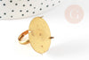 Anillo ajustable para cabujón de 25 mm de diámetro 17 mm, anillo de latón crudo para creación de joyas, X1 G2215