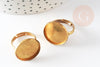 Adjustable ring for 18mm raw brass cabochon, ring creation, X5 G1904