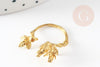 Anillo de flores de latón crudo ajustable, creación de joyas, anillo de latón crudo, anillo ancho, soporte de anillo, 14,5 mm, X2 G1307