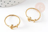 Anillo de anclaje de latón crudo, creación de joyas, anillo de latón crudo, anillo ancho, anillo de anclaje dorado, anillo de 16 mm, X2 G1908
