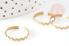 Bague réglable dent de scie laiton brut,creation bijoux minimaliste,19mm, X2 G0693