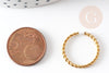 Anillo ajustable fino retorcido en latón crudo, anillo de latón crudo, joyería fina, soporte de anillo, anillo de mujer, 19 mm, X2 G8068