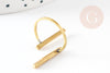 Minimalist raw brass golden bar ring 18mm, raw brass ring jewelry creation, x2 G0218