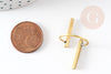 Anillo minimalista de barra dorada de latón crudo 18 mm, creación de joyería de anillo de latón crudo, x2 G0218