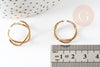 Adjustable ring crossed raw brass ball 19mm, raw brass jewelry creation, X2 G3752