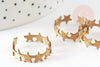 Anillo de estrella ajustable, anillo de latón crudo, anillo de estrellas pequeñas, soporte de anillo, fabricación de joyas, sin níquel, 17 mm, X2 G0451