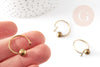 Adjustable ring ball finish 8mm raw brass, jewelry creation raw brass ring, nickel free, X2 G0222