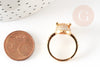 Adjustable golden brass ring leopard white zircons, women's ring birthday gift, golden brass ring support, 17.3mm, X1 G4358