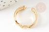 Adjustable gold brass herringbone zircon ring, women's ring birthday gift, gold brass ring support, 17.5mm, X1 G4344