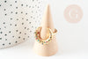 Anillo de latón dorado circonita color luna, creación de joyas, regalo de cumpleaños de anillo de mujer, soporte de anillo de latón dorado, 17 mm, unidad G4256