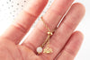 Adjustable lotus &amp; pearl steel chain ring, nickel-free gold steel ring, stainless steel women's ring, 96mm, X1 G5795