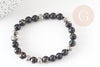 Kit Bracelet pour Homme Coquillage noir et zamac argenté DAVID, Coffrets et kits création de bijoux fantaisie DIY, pochette 1 bracelet G9180