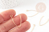Support boucle crochet acier 304inoxydable doré IP 26mm,création bijoux oreilles percées,boucle acier doré PVD X4 G9284