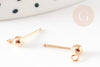 Gold Filled ball ear studs, 5mm ring, silver earring support, X2 G9244