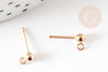 Gold Filled ball ear studs, 5mm ring, silver earring support, X2 G9244