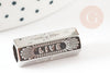 Silver LIVE message talisman tube bead 21mm, silver bead jewelry luck, X1 G9314