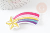 Parche termoadhesivo estrella fugaz arcoíris, personalización de ropa, parche termoadhesivo, parche bordado, parche bordado, 60mm, X1 G3383